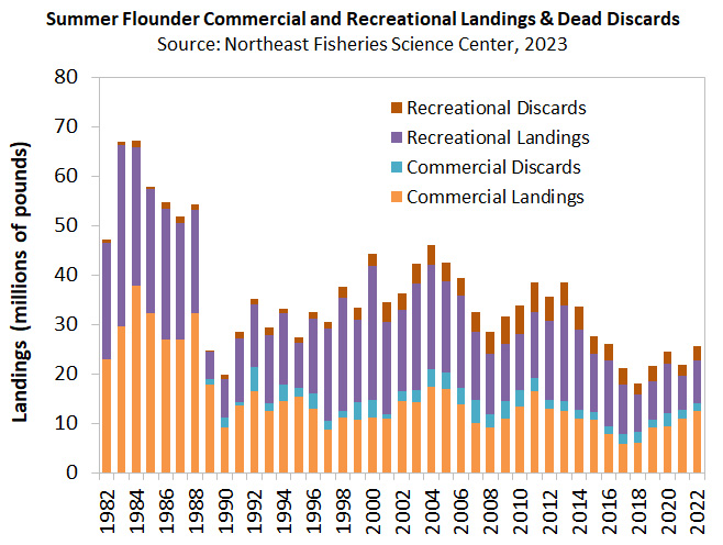 Chart of landings for Summer Flounder