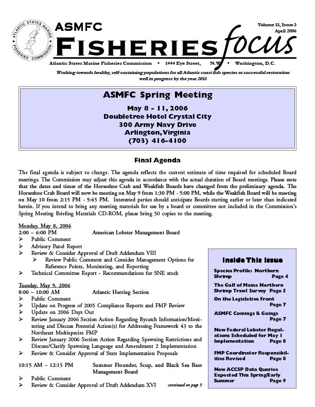 Fisheries Focus — April 2006 issue