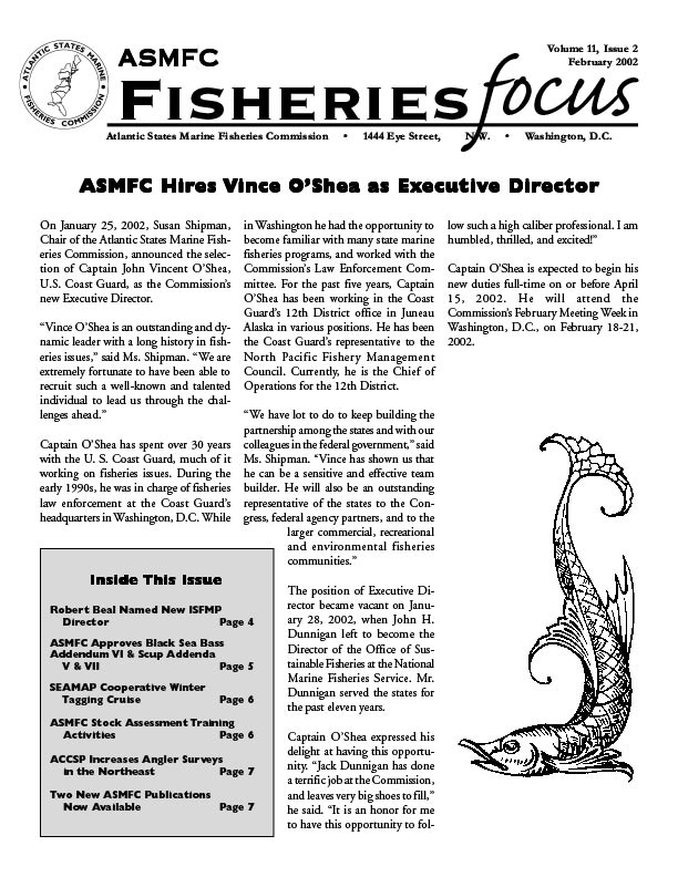 Fisheries Focus — February 2002 issue