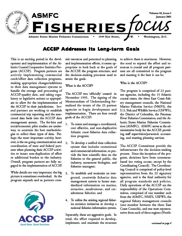 Fisheries Focus — January 2001 issue