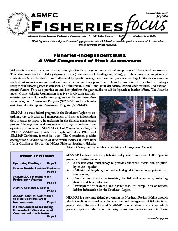 Fisheries Focus — July 2004 issue