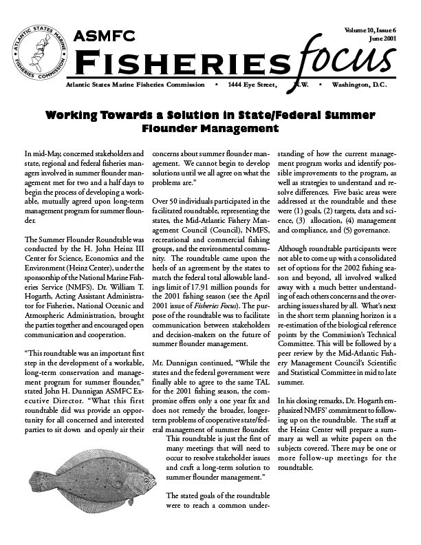 Fisheries Focus — June 2001 issue