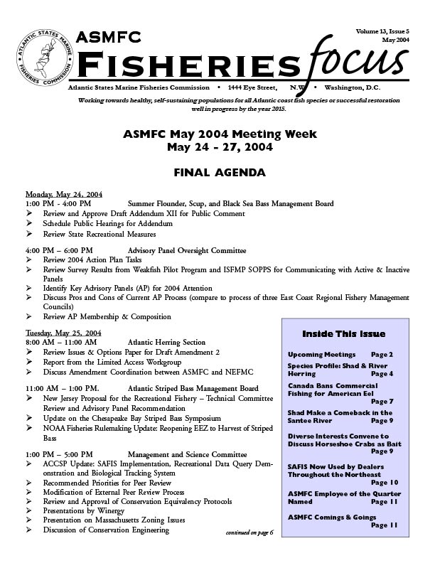 Fisheries Focus — May 2004 issue