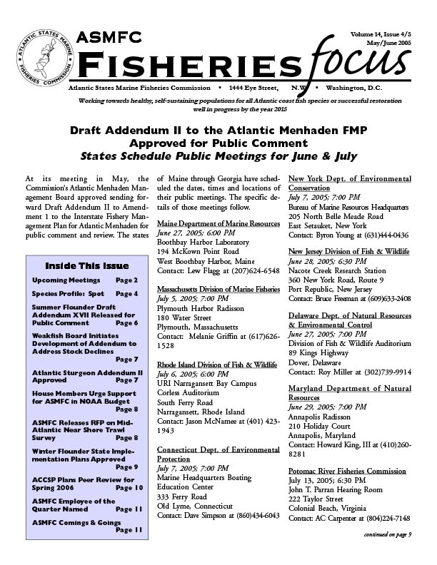 Fisheries Focus — May/June 2005 issue