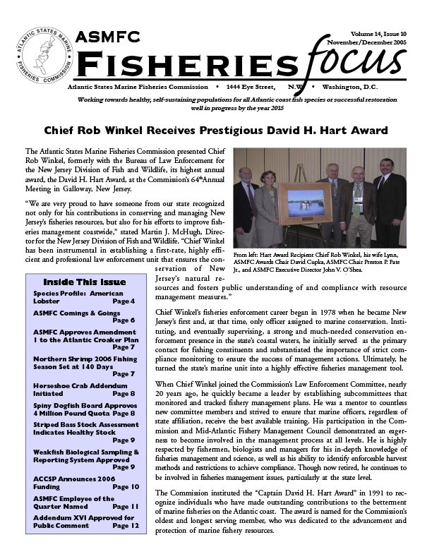 Fisheries Focus — November/December 2005 issue