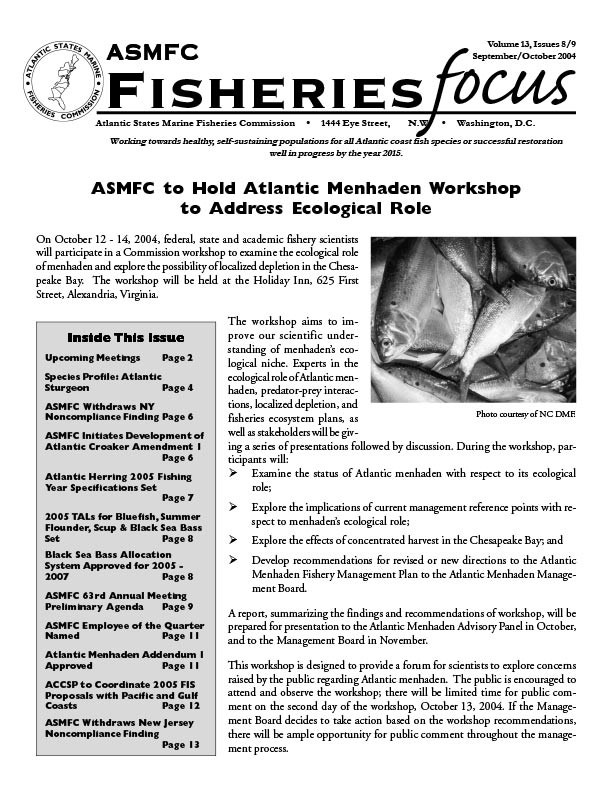 Fisheries Focus — September/October 2004